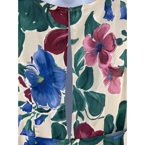 ZARA Floral Print Sleeveless Blousen Wide Leg Keyhole Back Jumpsuit Sz XL - Picture 6 of 7